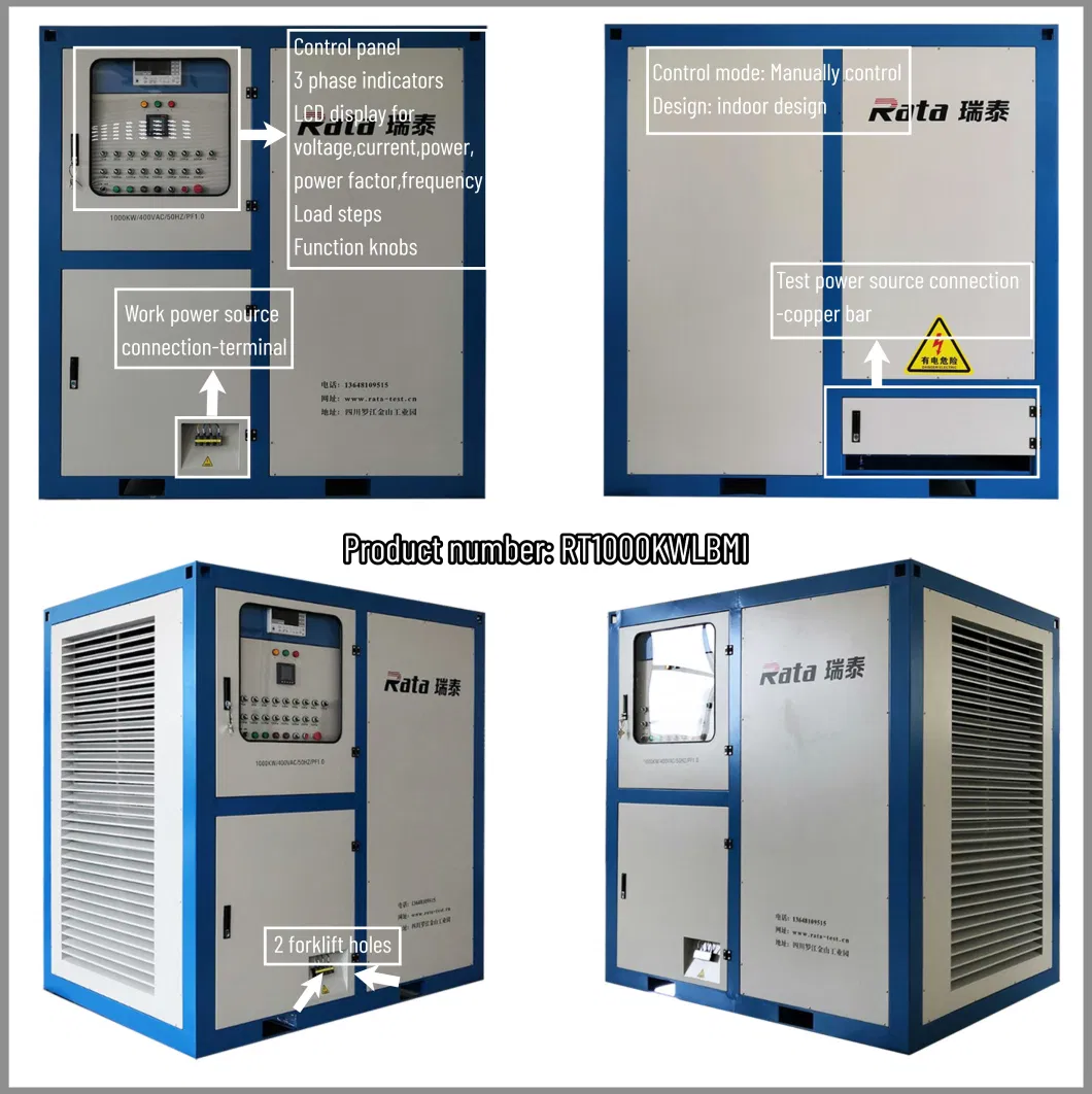 1000kw AC Dummy Air Cooling Resistive Generator Load Test Load Bank